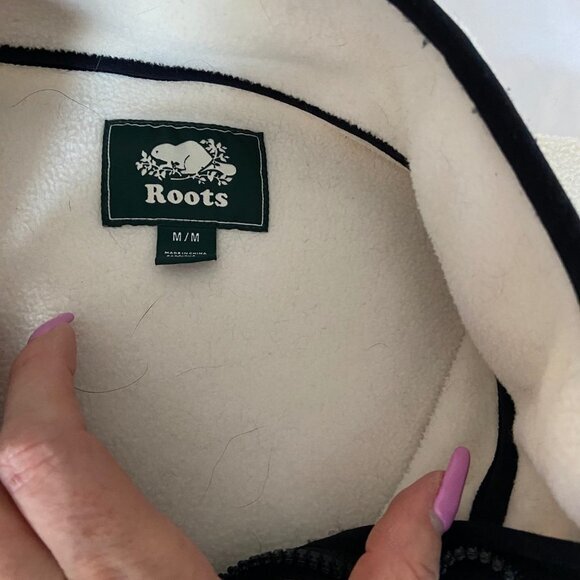 Roots Recycled Fibre Fleece Jacket UNISEX Sz M EUC - Picture 7 of 11